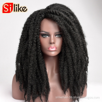 Afro Wigs Long Afro Kinky synthetic  Curly Wigs Medium Brown Synthetic Wigs for Black Women African Hairstyle Deep Curly hair